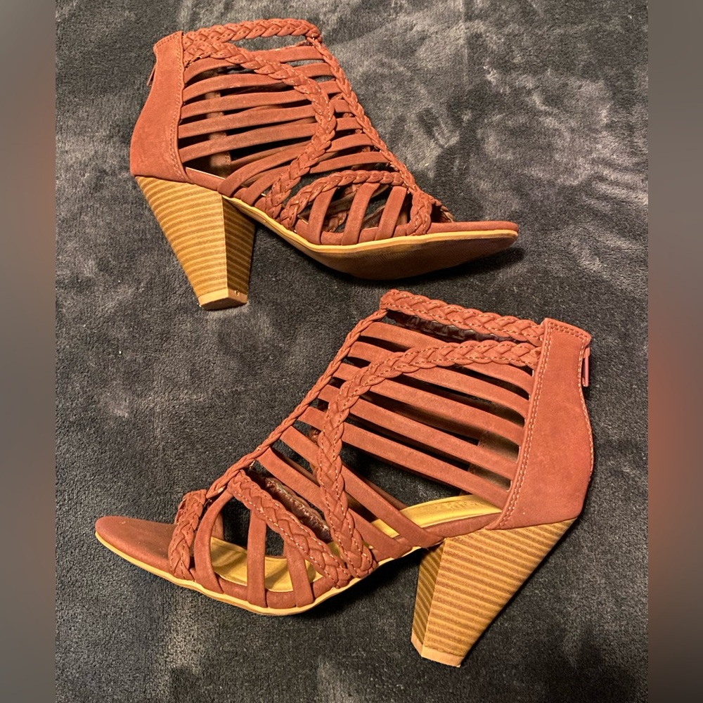 Strappy Burgundy Heeled Melissa Sandals